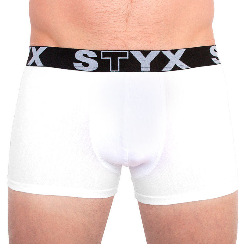 Pánské boxerky Styx sportovní guma nadrozměr bílé (R1061) 3XL, trenky / trenýrky