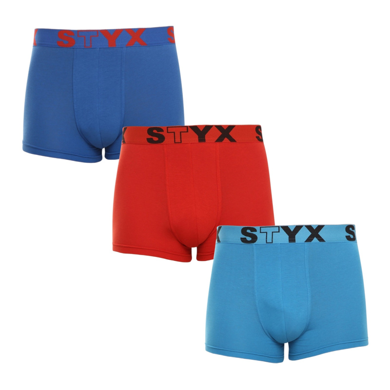 3PACK pánské boxerky Styx sportovní guma vícebarevné (G9676964) L, trenky / trenýrky