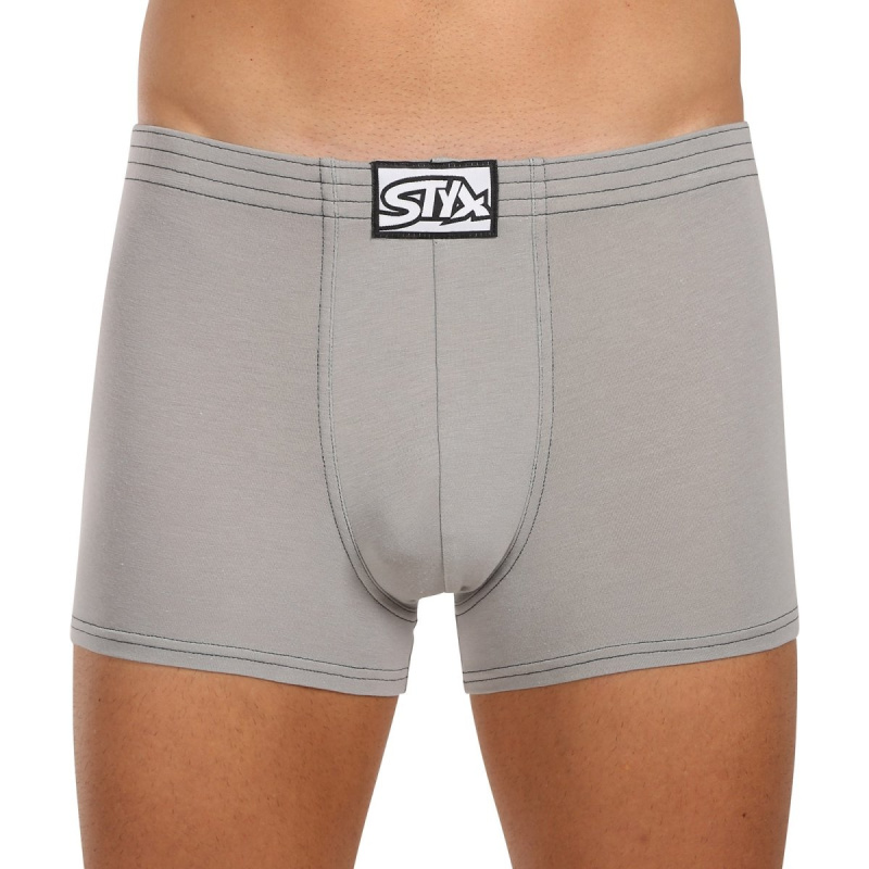 Pánské boxerky Styx klasická guma světle šedé (Q1062) L, trenky / trenýrky