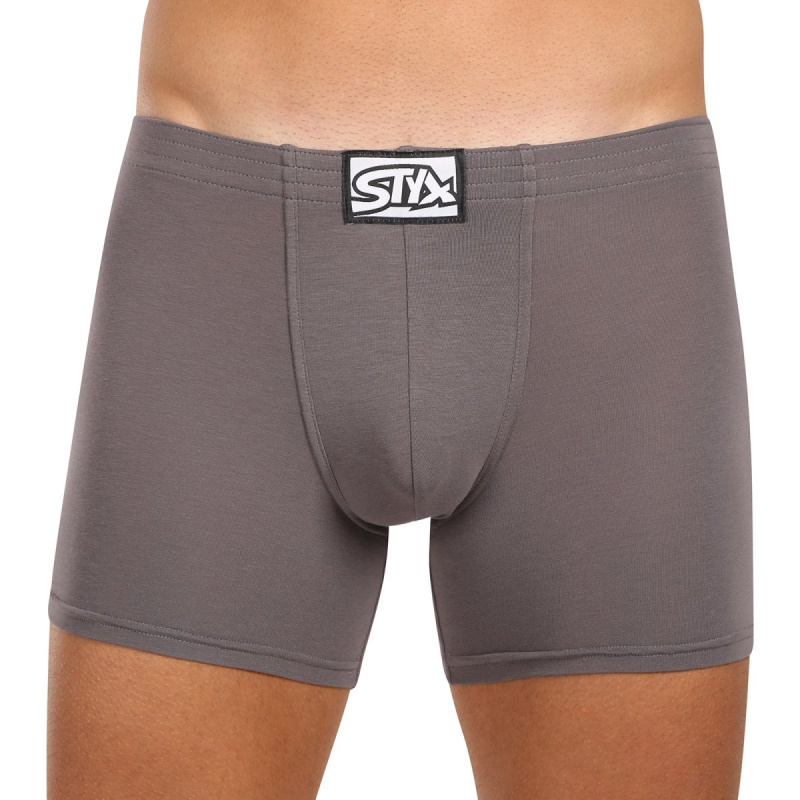 Pánské boxerky Styx long klasická guma tmavě šedé (F1063) M, trenky / trenýrky