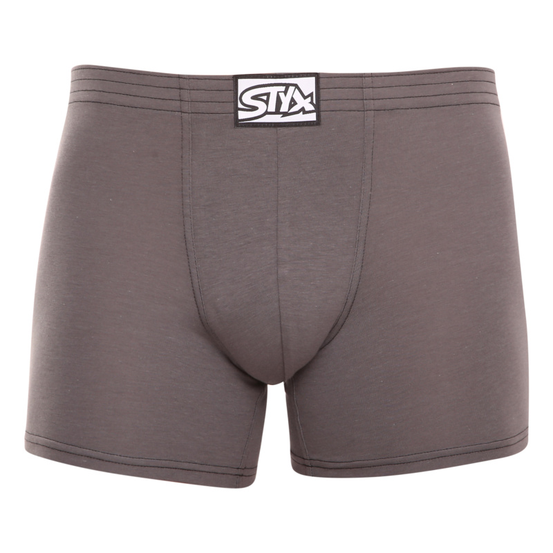 Pánské boxerky Styx long klasická guma tmavě šedé (F1063) M, trenky / trenýrky