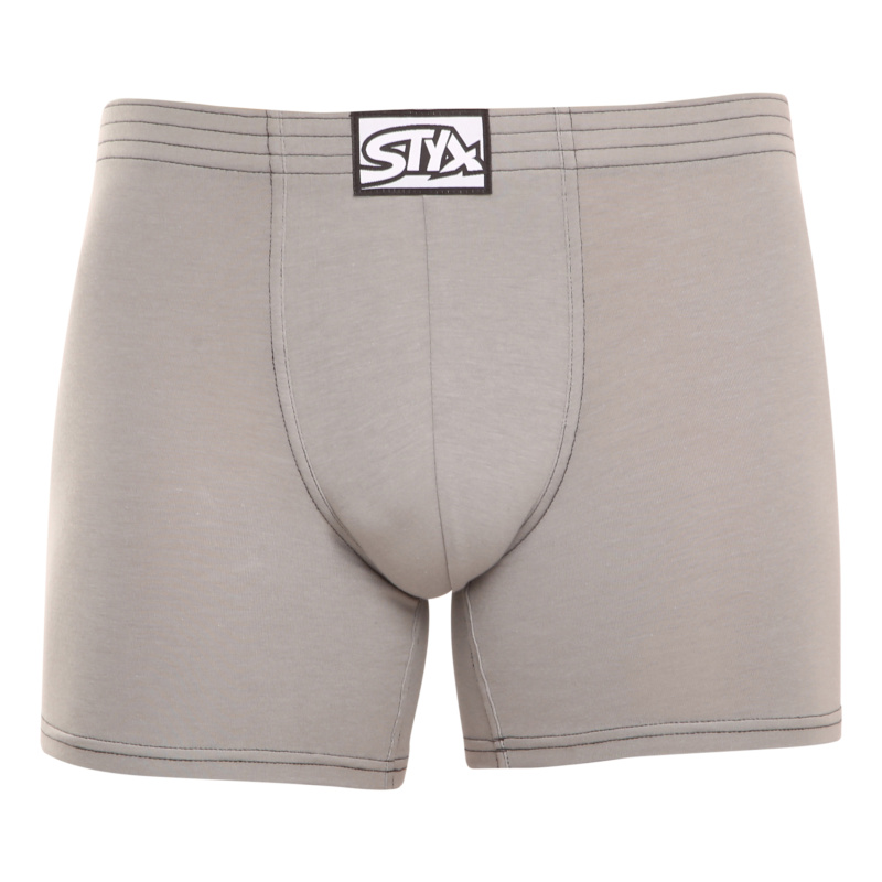 Pánské boxerky Styx long klasická guma světle šedé (F1062) M, trenky / trenýrky