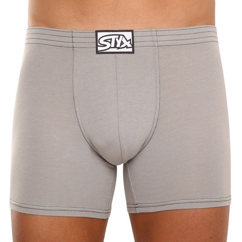Pánské boxerky Styx long klasická guma světle šedé (F1062) L, trenky / trenýrky