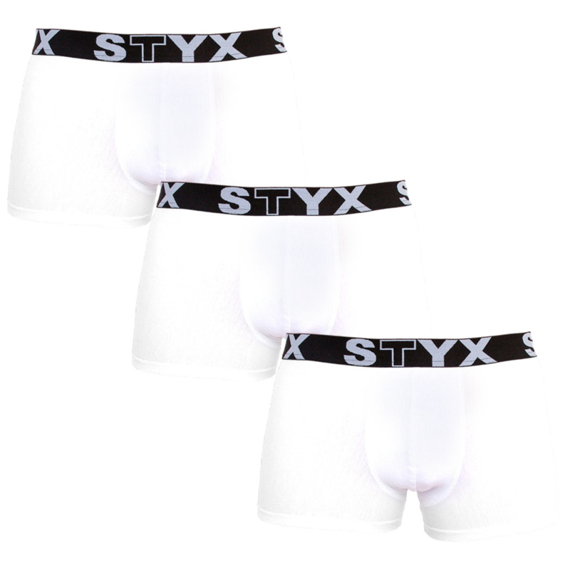 3PACK pánské boxerky Styx sportovní guma nadrozměr bílé (R10616161) 4XL, trenky / trenýrky