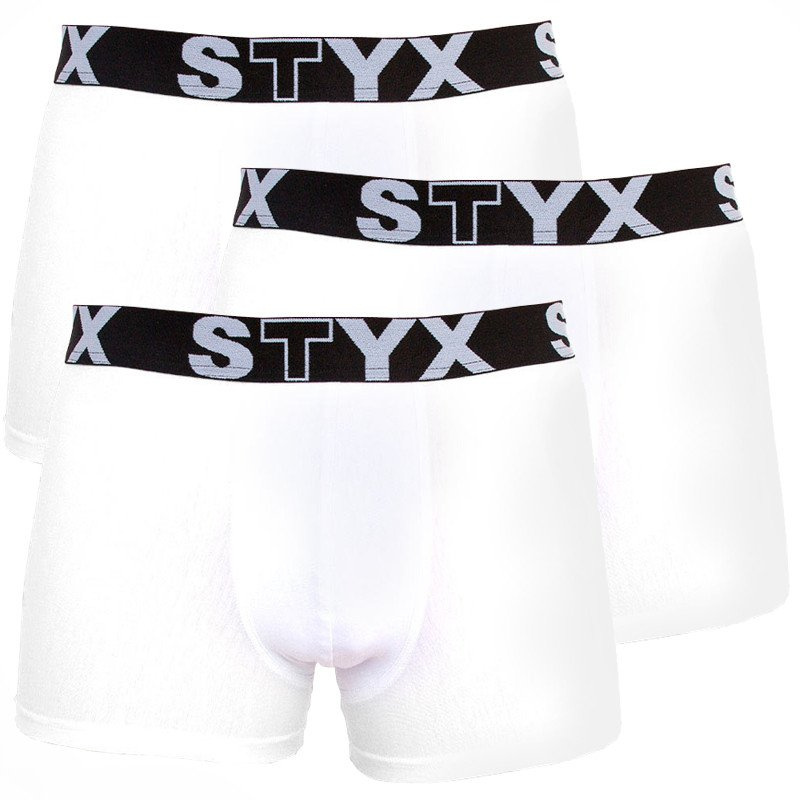 3PACK pánské boxerky Styx sportovní guma nadrozměr bílé (R10616161) 3XL, trenky / trenýrky