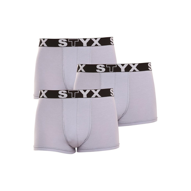 3PACK pánské boxerky Styx sportovní guma šedé (G10676767) M, trenky / trenýrky