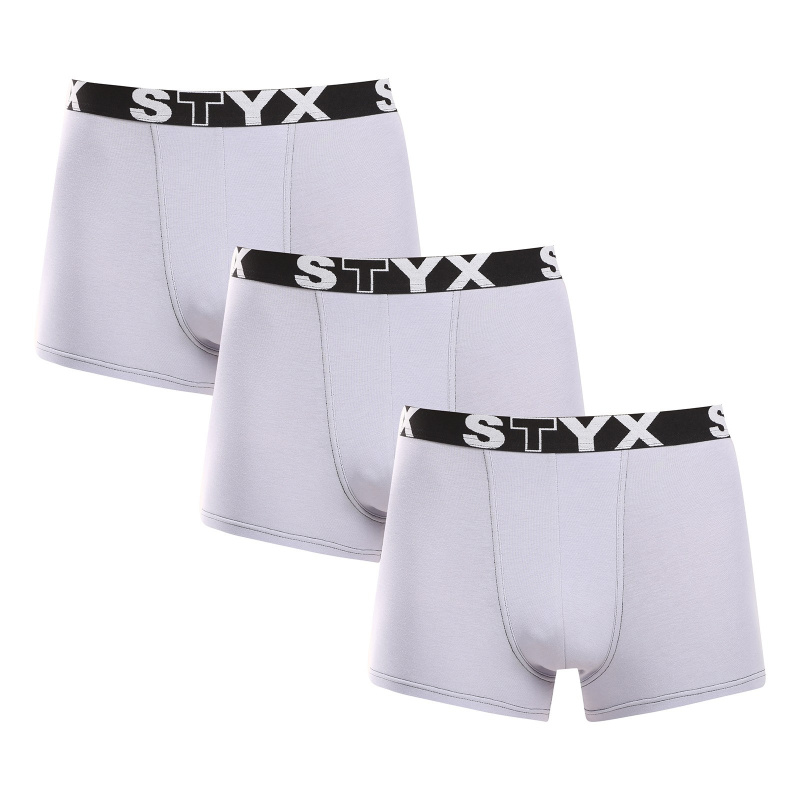 3PACK pánské boxerky Styx sportovní guma šedé (G10676767) M, trenky / trenýrky