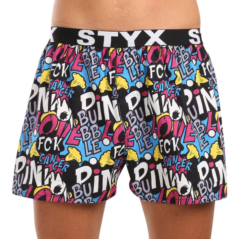 Pánské trenky Styx art sportovní guma Pink Bubble (B1058)  L, trenýrky