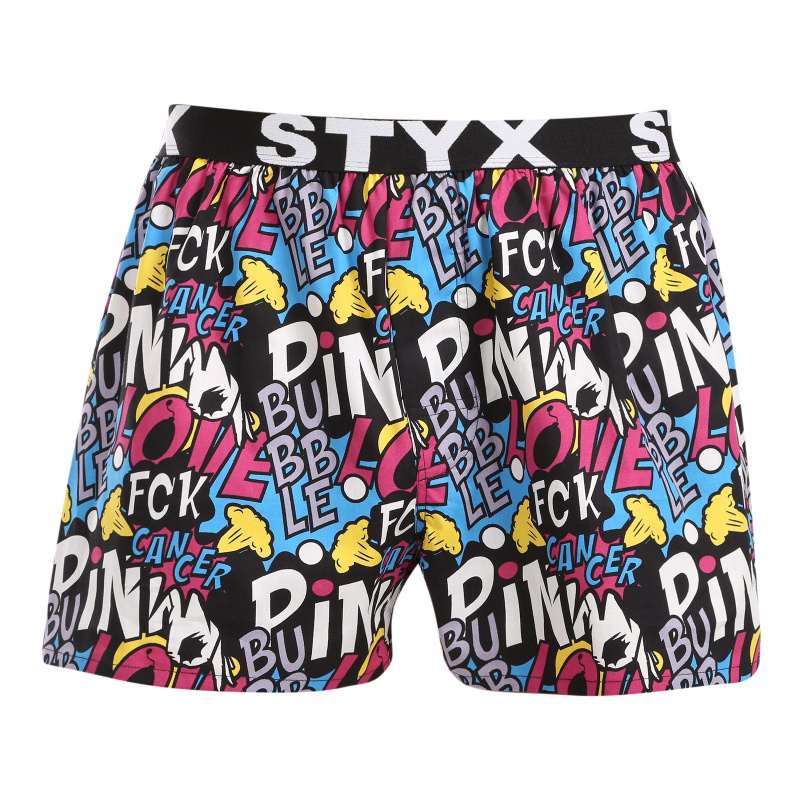 Pánské trenky Styx art sportovní guma Pink Bubble (B1058)  L, trenýrky