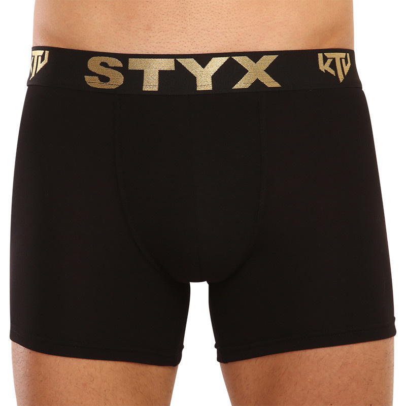 Pánské boxerky Styx / KTV long sportovní guma černé - černá guma (UTC960) XXL, trenky / trenýrky