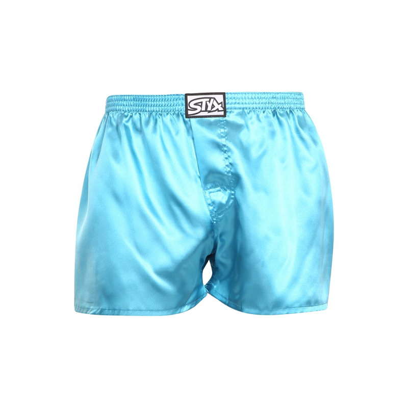 Pánské trenky Styx klasická guma saténové modré (C967) XL, trenýrky