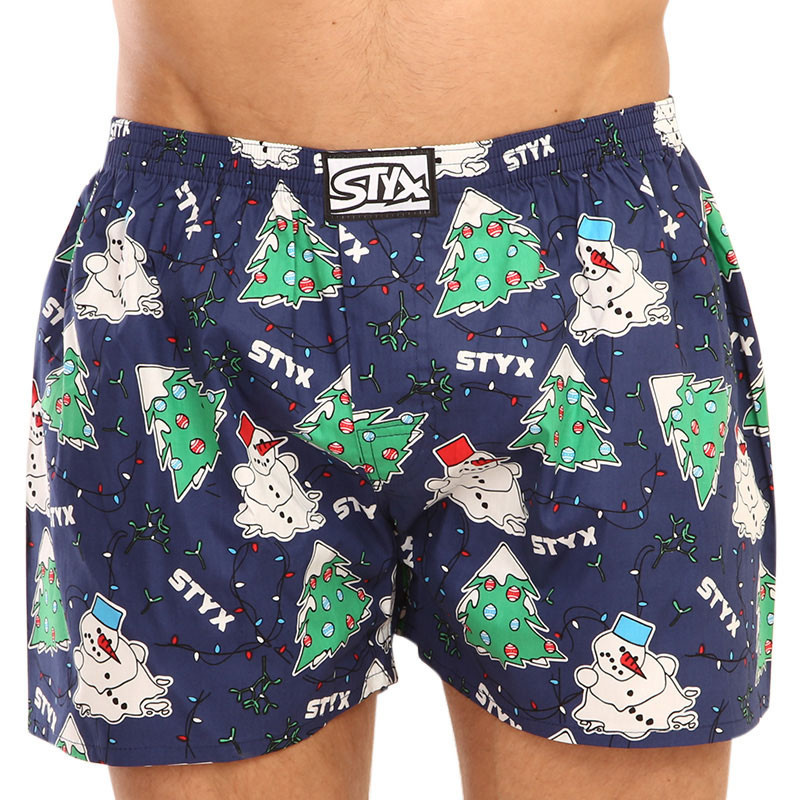 Pánské trenky Styx art klasická guma nadrozměr Vánoce (E1450) 4XL, trenýrky
