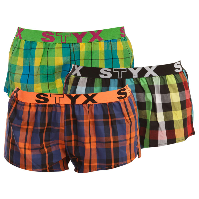 3PACK dámské trenky Styx sportovní guma vícebarevné (T8132628) S, trenýrky