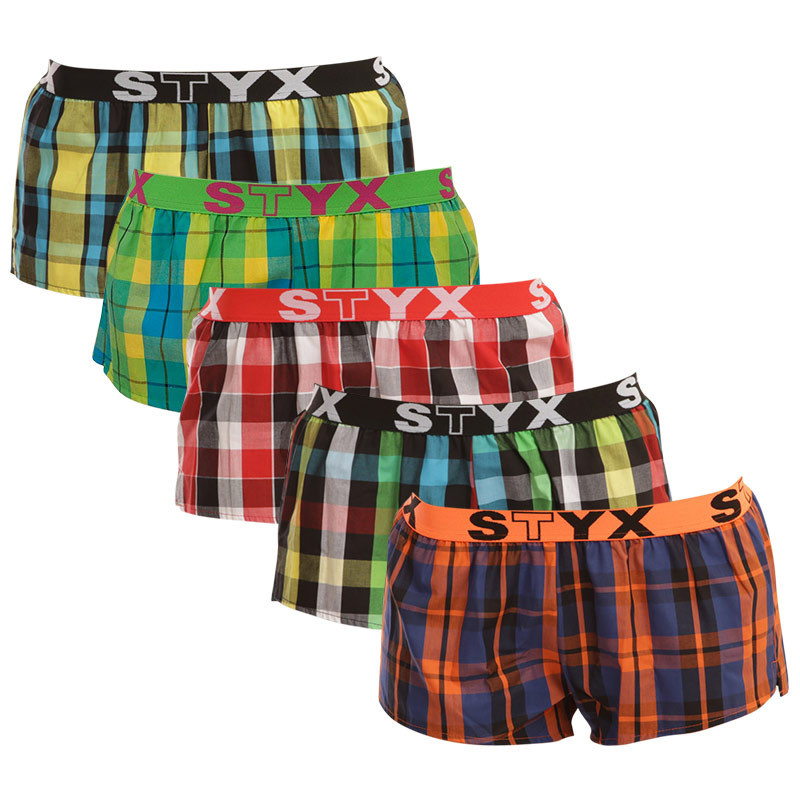 5PACK dámské trenky Styx sportovní guma vícebarevné (T81325262831) S, trenýrky