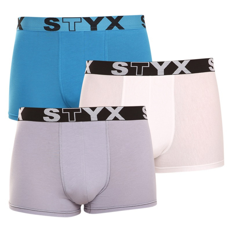 3PACK pánské boxerky Styx sportovní guma vícebarevné (G969106167) M, trenky / trenýrky