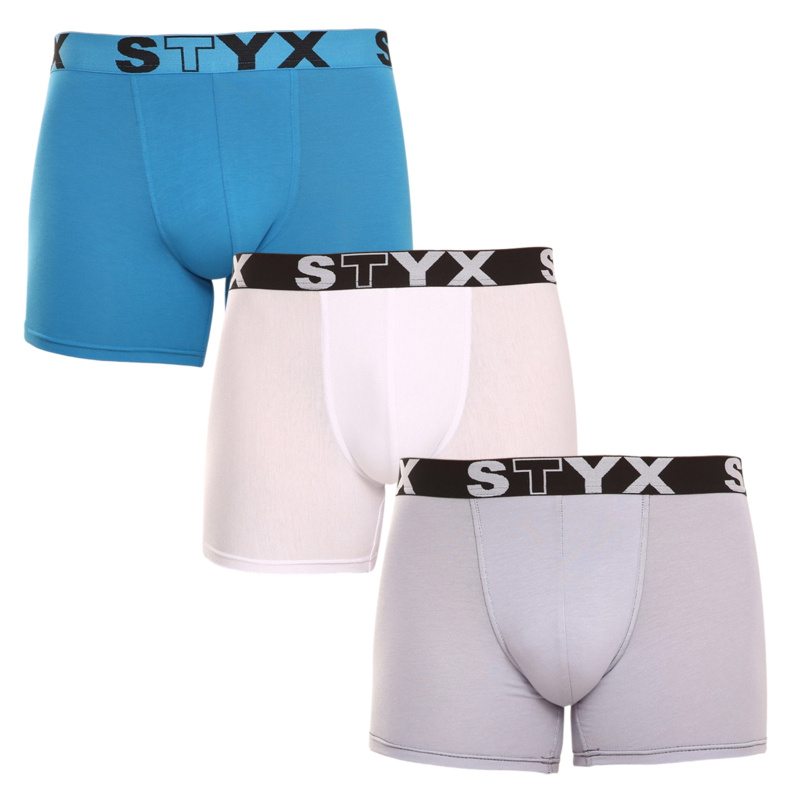 3PACK pánské boxerky Styx long sportovní guma vícebarevné (U9696167) XL, trenky / trenýrky