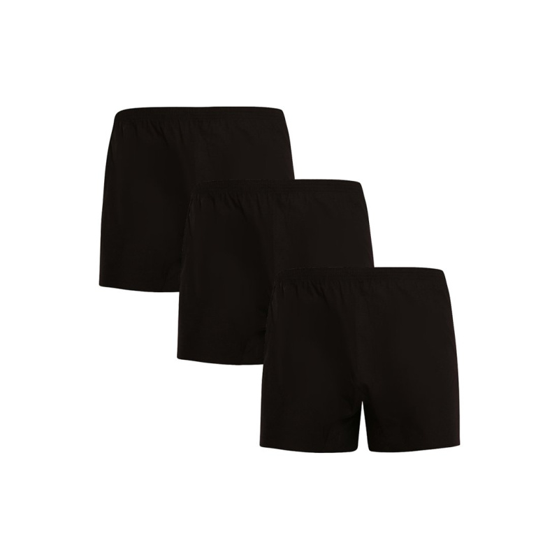3PACK pánské trenky Nedeto černé (3NDTT001) XXL, trenýrky