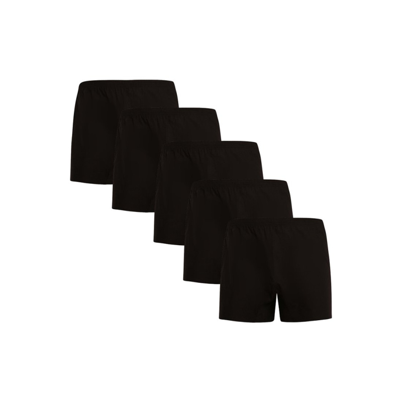 5PACK pánské trenky Nedeto černé (5NDTT001) XL, trenýrky