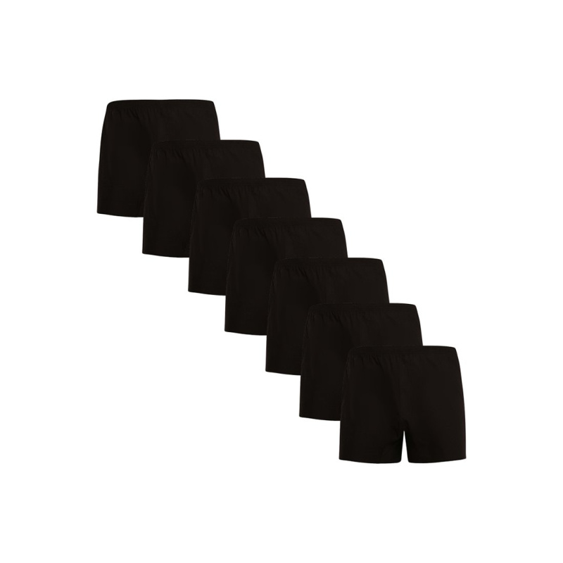 7PACK pánské trenky Nedeto černé (7NDTT001) S, trenýrky