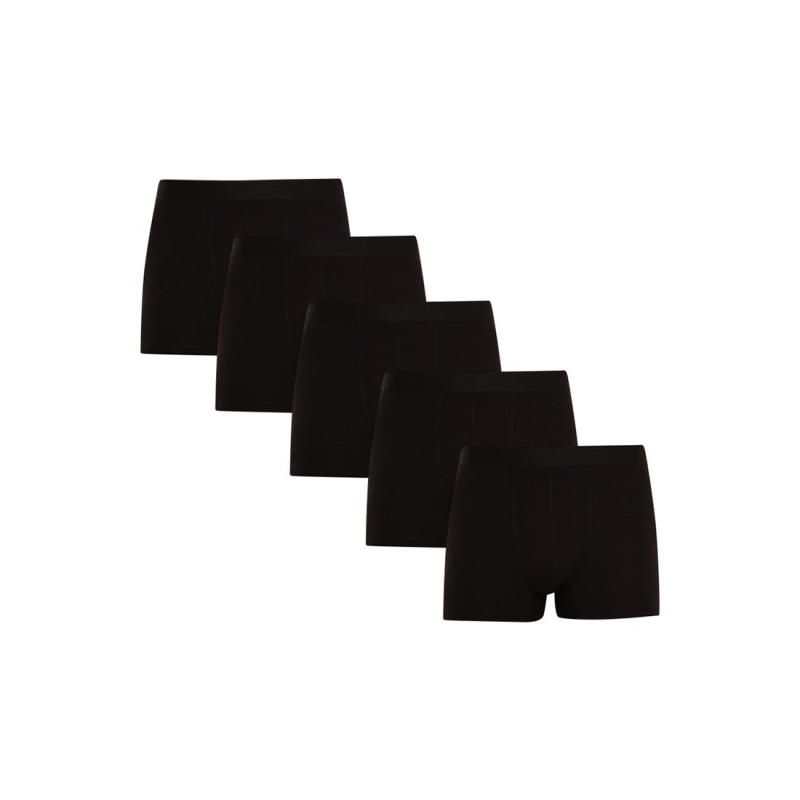 5PACK pánské boxerky Nedeto černé (5NDTB001) XL, trenky / trenýrky