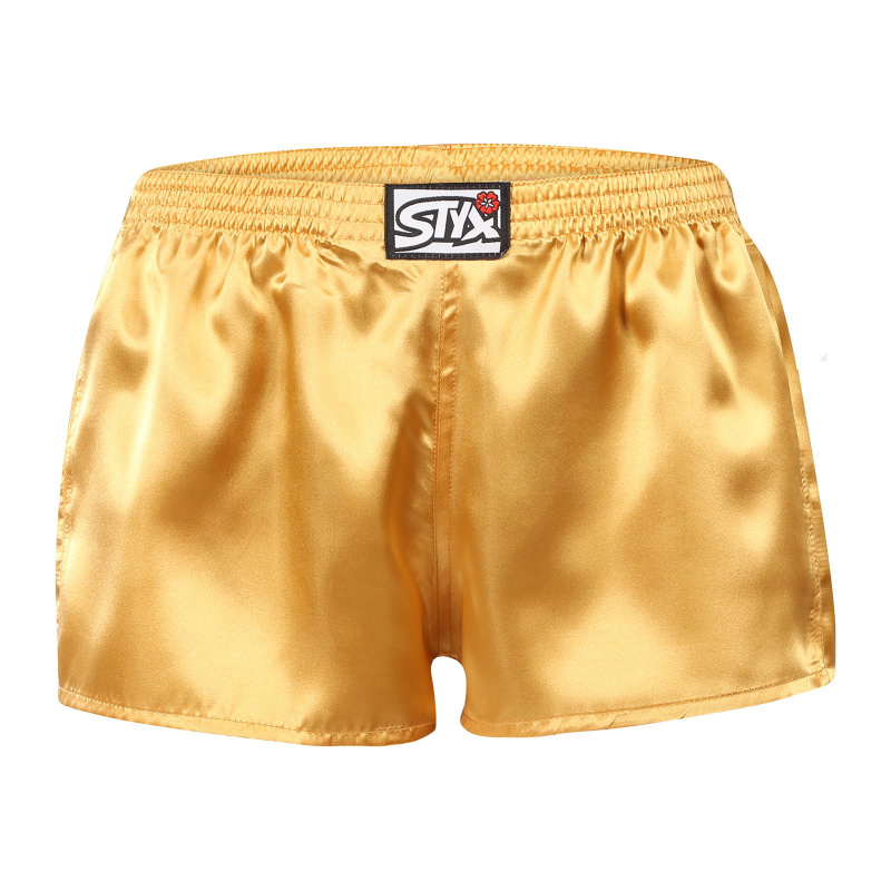 Dámské trenky Styx klasická guma saténové zlaté (L685) 3XL, trenýrky