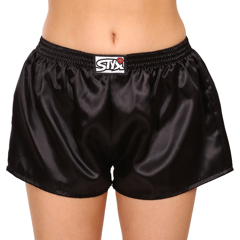 Dámské trenky Styx klasická guma saténové černé (L960) 3XL, trenýrky