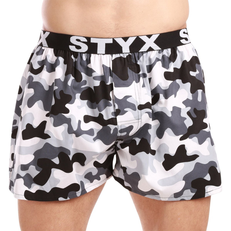 Pánské trenky Styx art sportovní guma maskáč (B1457) L, trenýrky