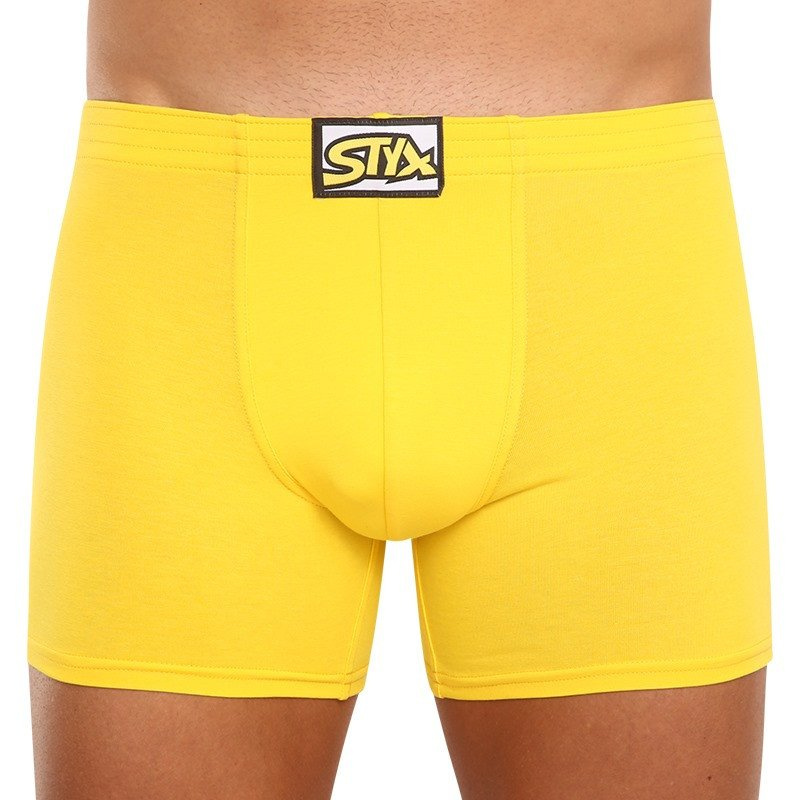 Pánské boxerky Styx long klasická guma žluté (F1068) XXL, trenky / trenýrky