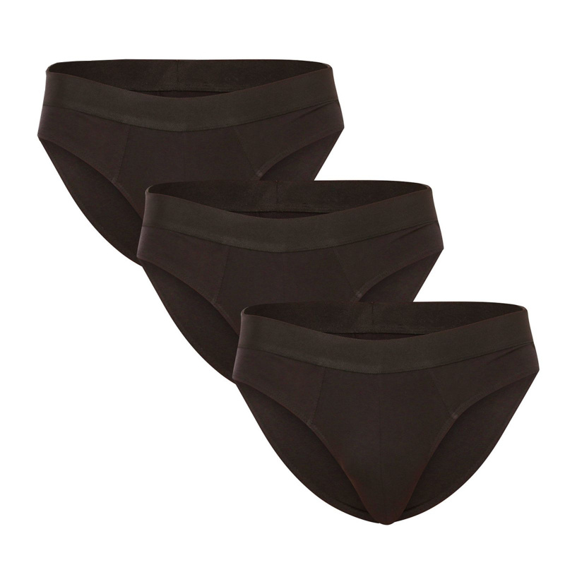 3PACK pánské slipy Nedeto černé (3NDTS001) 4XL