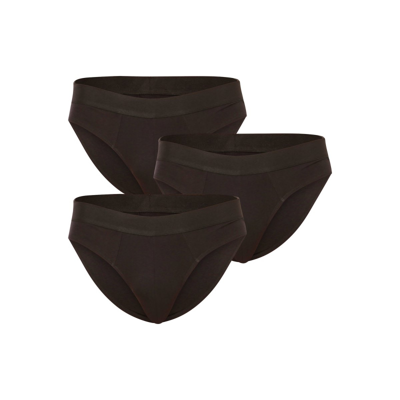 3PACK pánské slipy Nedeto černé (3NDTS001) L