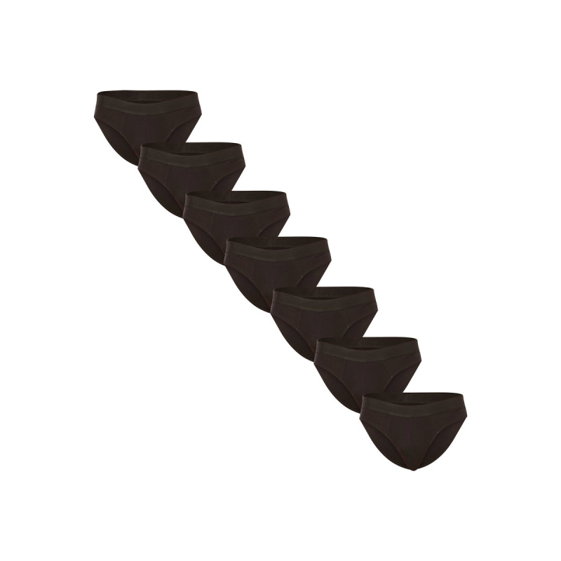 7PACK pánské slipy Nedeto černé (7NDTS001) 5XL