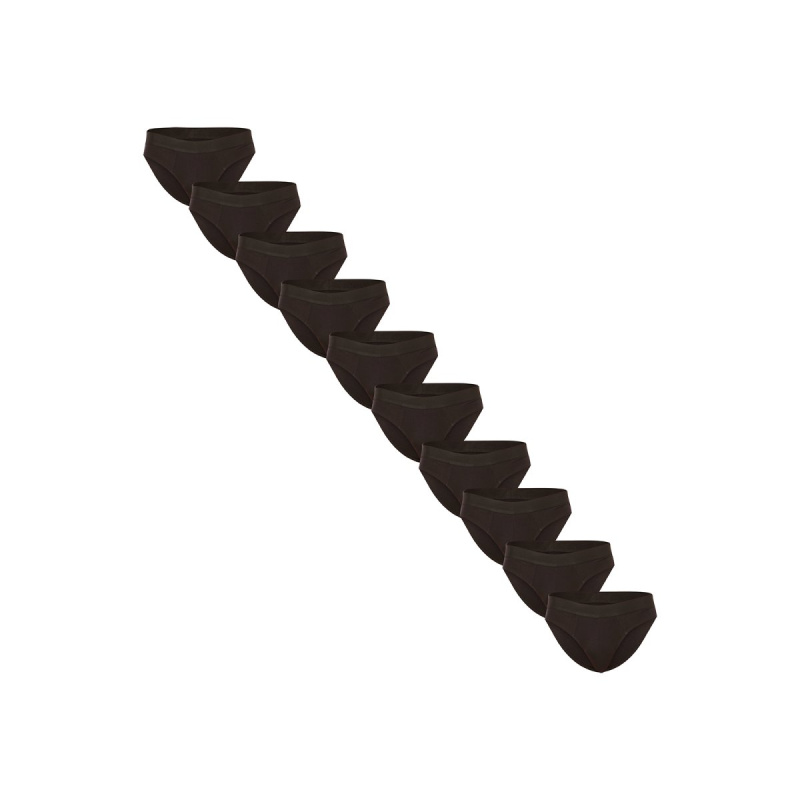 10PACK pánské slipy Nedeto černé (10NDTS001) L