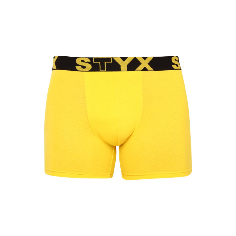 Pánské boxerky Styx long sportovní guma žluté (U1068) XXL, trenky / trenýrky