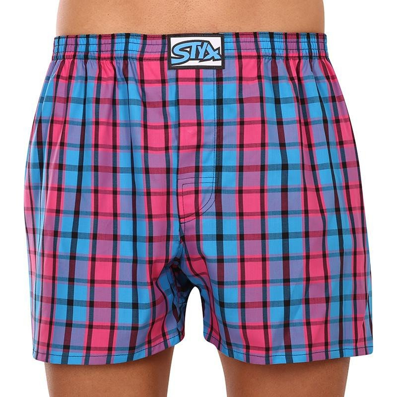 Pánské trenky Styx klasická guma nadrozměr vícebarevné (E934) 4XL, trenýrky