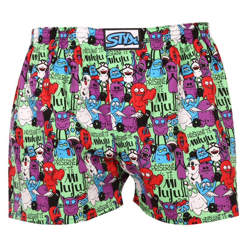 Pánské trenky Styx art klasická guma příšerky (A1555) S, trenýrky
