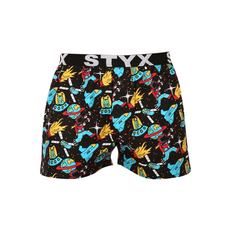 Pánské trenky Styx art sportovní guma vesmír (B1551) L, trenýrky