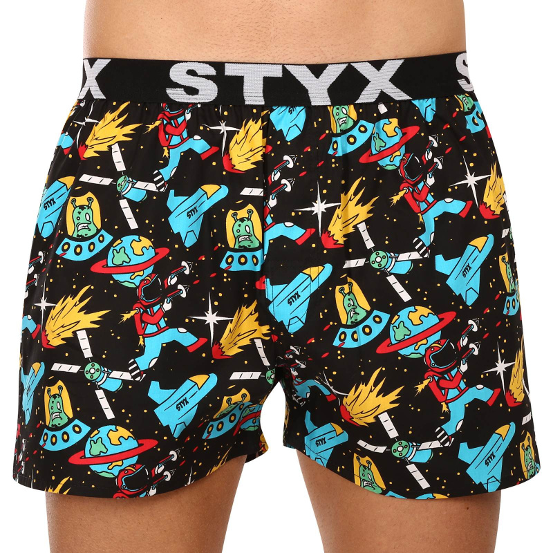 Pánské trenky Styx art sportovní guma vesmír (B1551) M, trenýrky