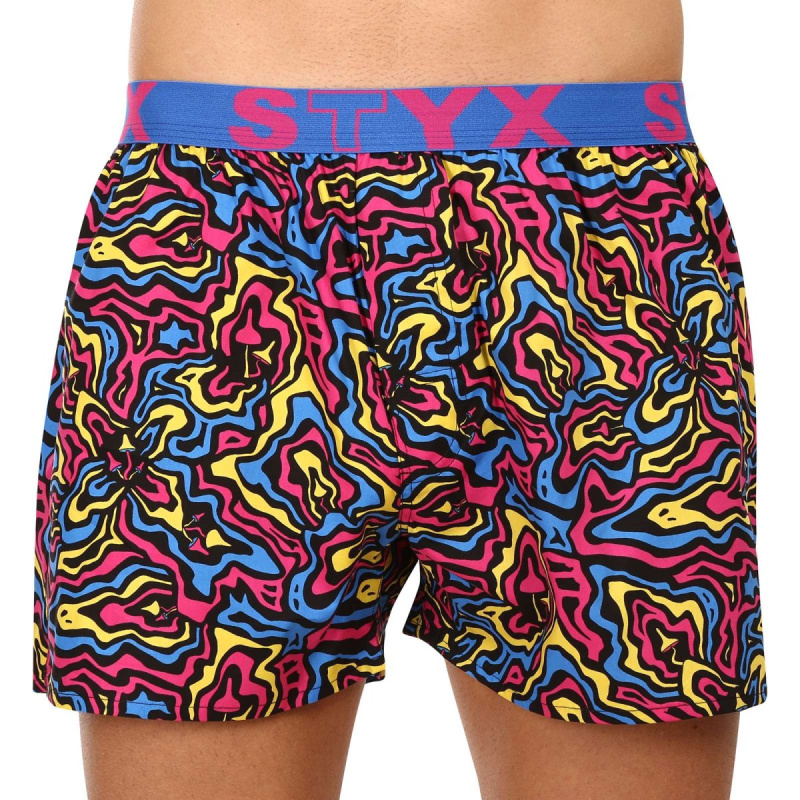 Pánské trenky Styx art sportovní guma mushrooms (B1550) XL, trenýrky