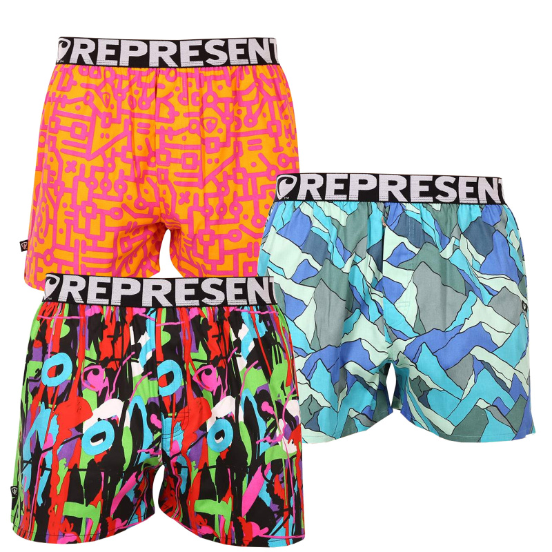 3PACK pánské trenky Represent exclusive Mike (R2M-BOX-07313650) L, trenýrky