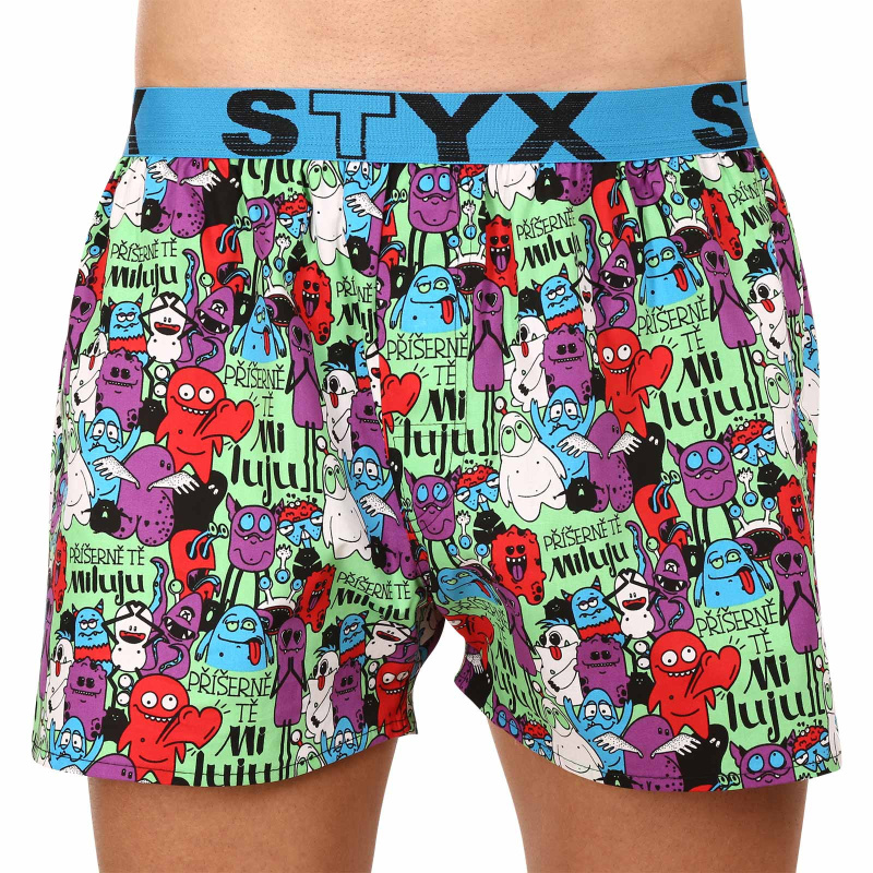 Pánské trenky Styx art sportovní guma příšerky (B1555) XXL, trenýrky