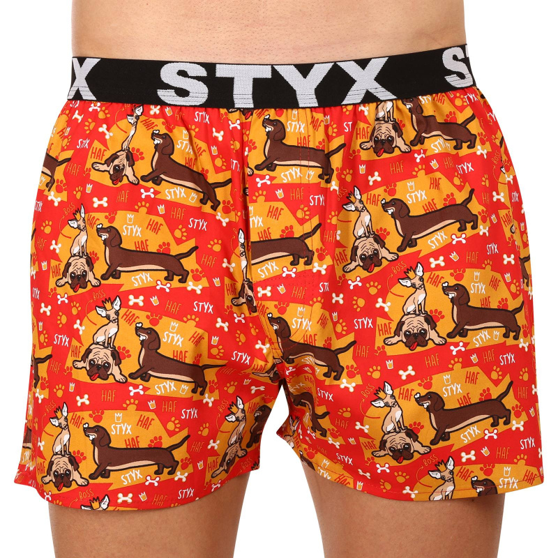 Pánské trenky Styx art sportovní guma pejsci (B1554) XL, trenýrky