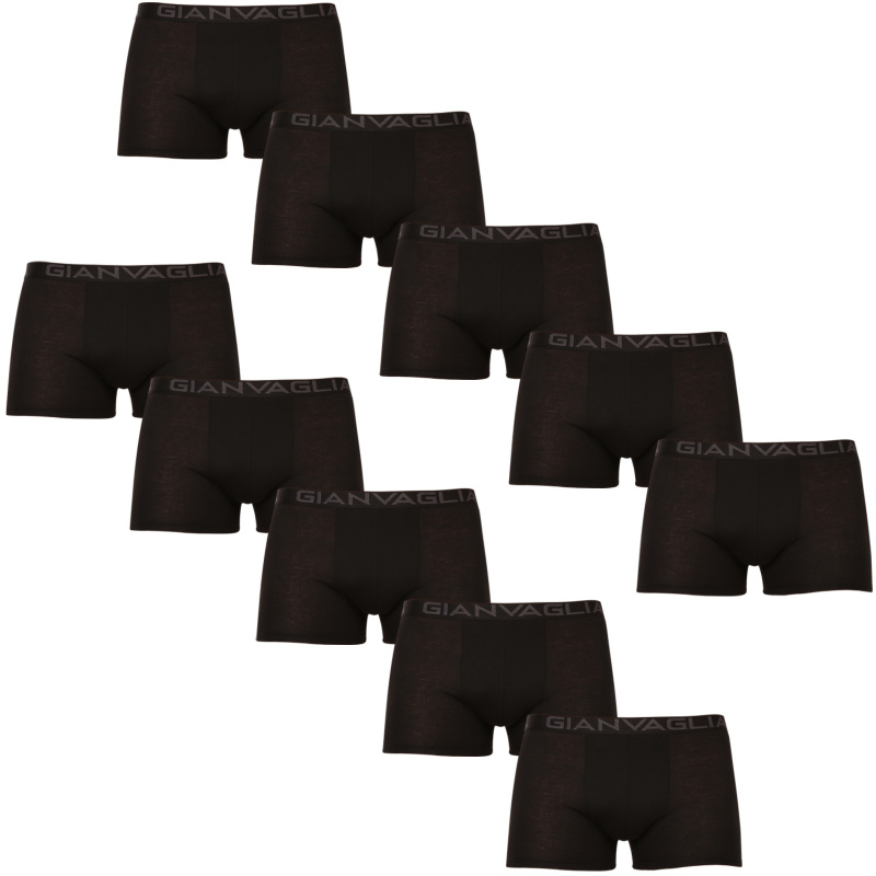 10PACK pánské boxerky Gianvaglia černé (023) L, trenky / trenýrky