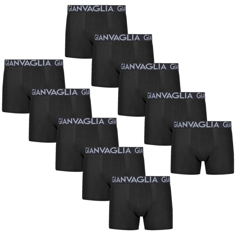 10PACK pánské boxerky Gianvaglia černé (023) XL, trenky / trenýrky