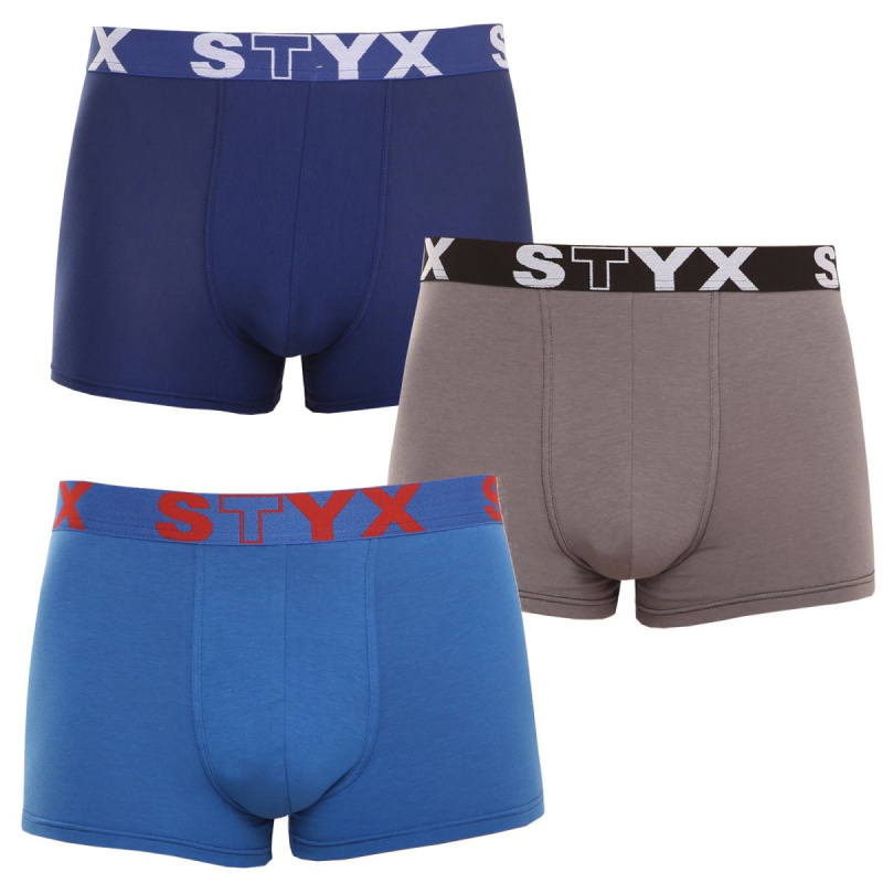 3PACK pánské boxerky Styx sportovní guma vícebarevné (G9676863) S, trenky / trenýrky
