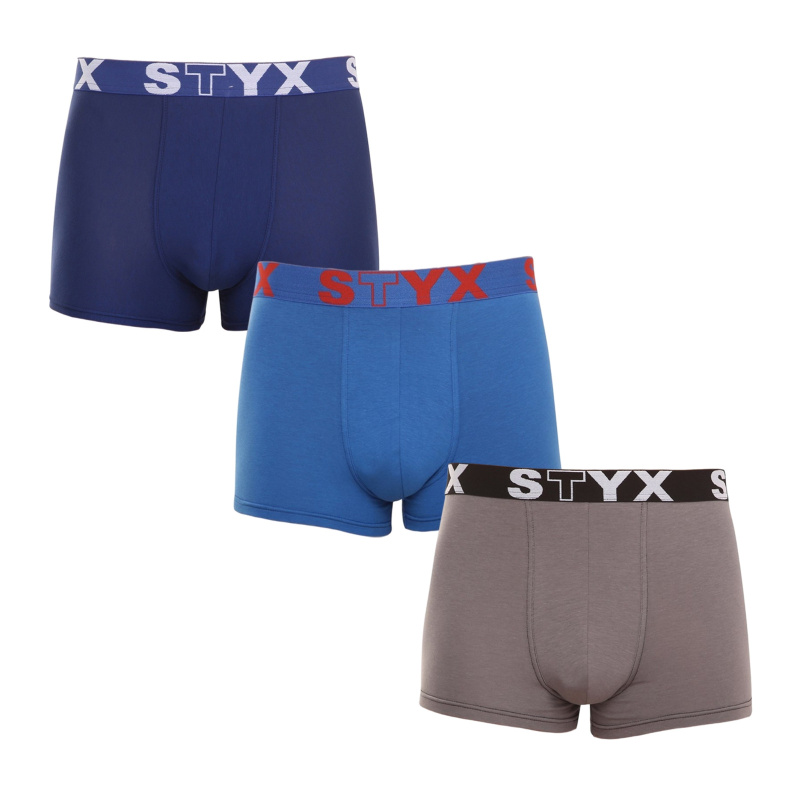 3PACK pánské boxerky Styx sportovní guma vícebarevné (G9676863) S, trenky / trenýrky