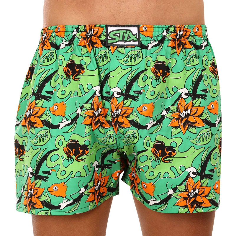 Pánské trenky Styx art klasická guma nadrozměr tropic (E1557) 4XL, trenýrky