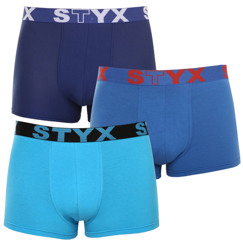 3PACK pánské boxerky Styx sportovní guma modré (3G96789) L, trenky / trenýrky