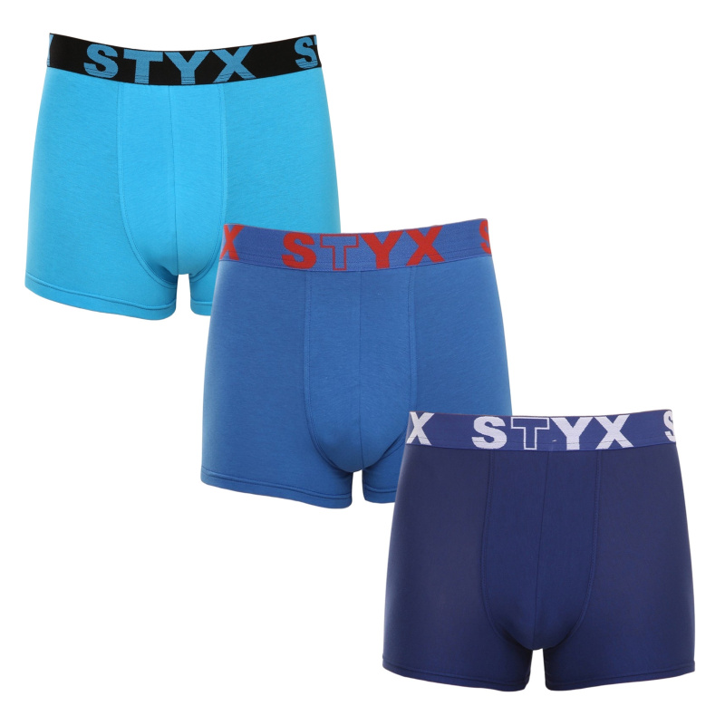 3PACK pánské boxerky Styx sportovní guma modré (3G96789) L, trenky / trenýrky
