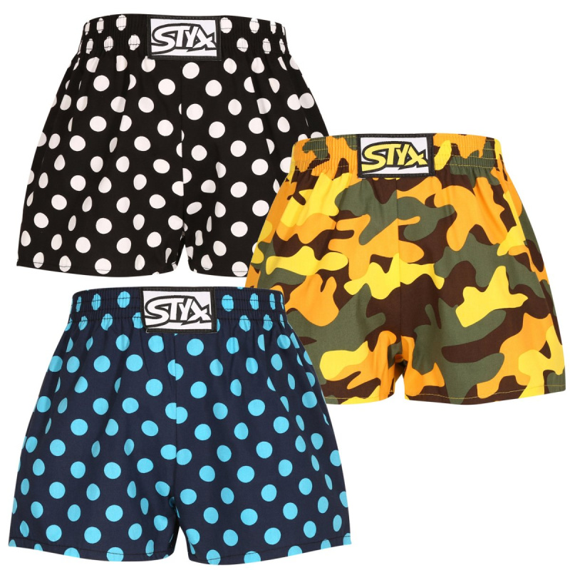 3PACK dětské trenky Styx art klasická guma vícebarevné (3J15901) 6-8 let, trenýrky