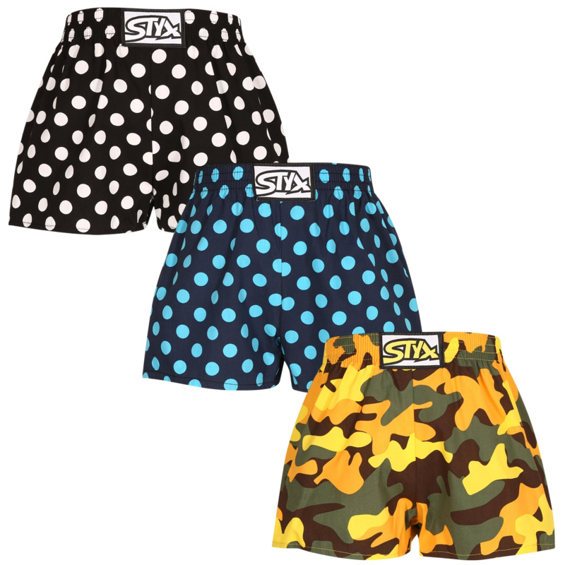 3PACK dětské trenky Styx art klasická guma vícebarevné (3J15901) 4-5 let, trenýrky